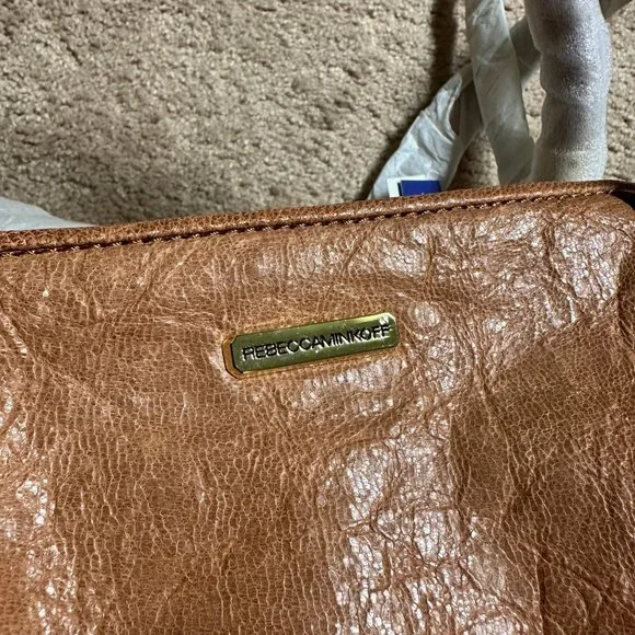 REBECCA MINKOFF CUPID LEATHER SATCHEL BAG Crossbody sand NWT